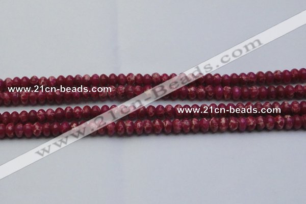 CDE2625 15.5 inches 7*10mm rondelle dyed sea sediment jasper beads