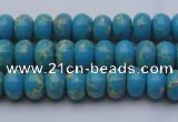 CDE2648 15.5 inches 5*8mm rondelle dyed sea sediment jasper beads
