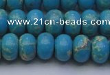 CDE2652 15.5 inches 12*16mm rondelle dyed sea sediment jasper beads