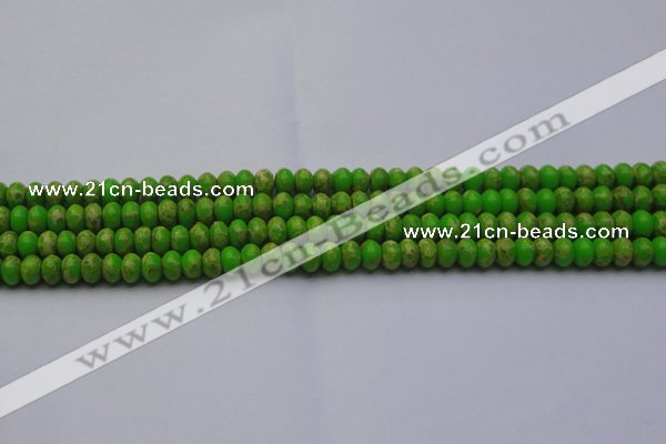 CDE2656 15.5 inches 5*8mm rondelle dyed sea sediment jasper beads