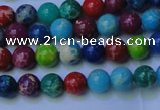 CDE2688 15.5 inches 4mm round mixed color sea sediment jasper beads