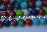 CDE2689 15.5 inches 6mm round mixed color sea sediment jasper beads