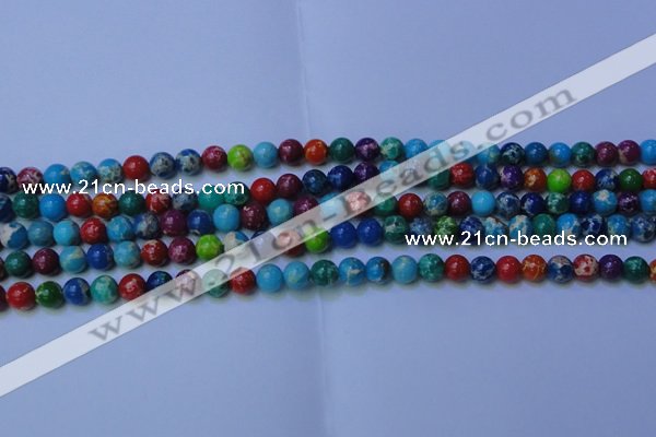 CDE2689 15.5 inches 6mm round mixed color sea sediment jasper beads