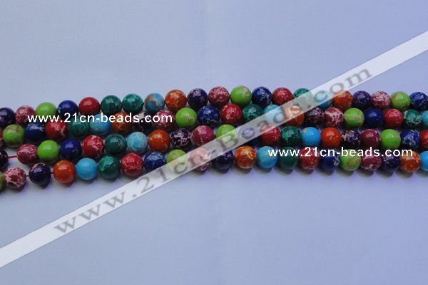 CDE2690 15.5 inches 8mm round mixed color sea sediment jasper beads