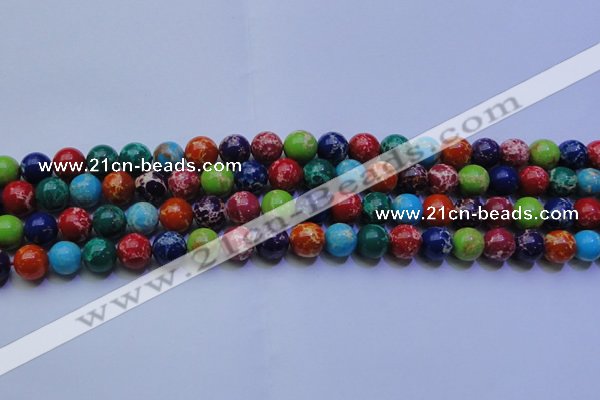 CDE2691 15.5 inches 10mm round mixed color sea sediment jasper beads