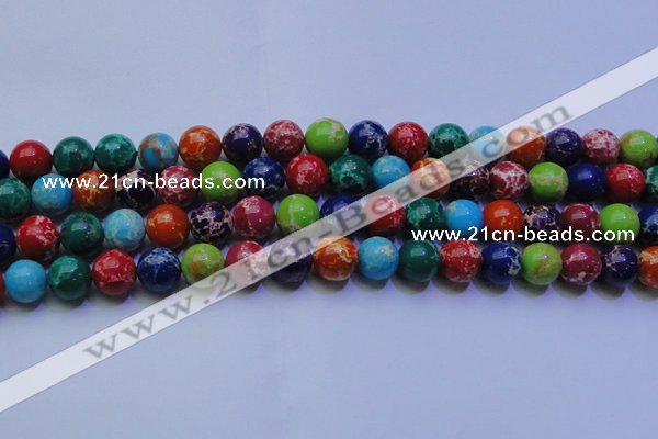 CDE2693 15.5 inches 14mm round mixed color sea sediment jasper beads