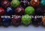 CDE2697 10mm faceted round mixed color sea sediment jasper beads