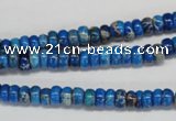 CDE273 15.5 inches 3*6mm rondelle dyed sea sediment jasper beads