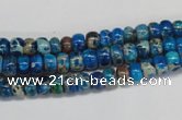 CDE274 15.5 inches 4*6mm rondelle dyed sea sediment jasper beads