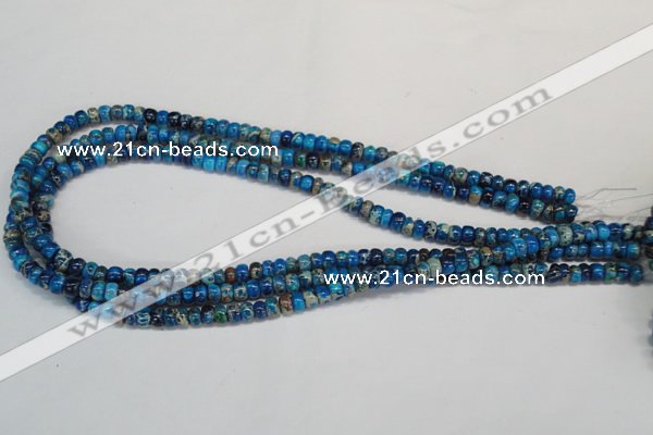 CDE274 15.5 inches 4*6mm rondelle dyed sea sediment jasper beads