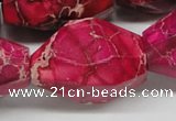 CDE28 15.5 inches 25*35mm faceted nuggets dyed sea sediment jasper beads