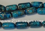 CDE285 15.5 inches 8*16mm column dyed sea sediment jasper beads