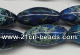 CDE293 15.5 inches 15*30mm rice dyed sea sediment jasper beads