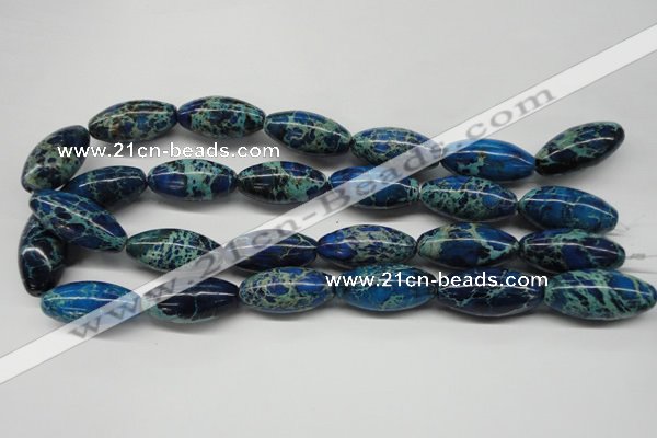 CDE293 15.5 inches 15*30mm rice dyed sea sediment jasper beads