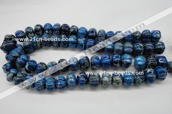 CDE295 15.5 inches 13*18mm pumpkin dyed sea sediment jasper beads