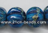 CDE297 15.5 inches 19*23mm pumpkin dyed sea sediment jasper beads