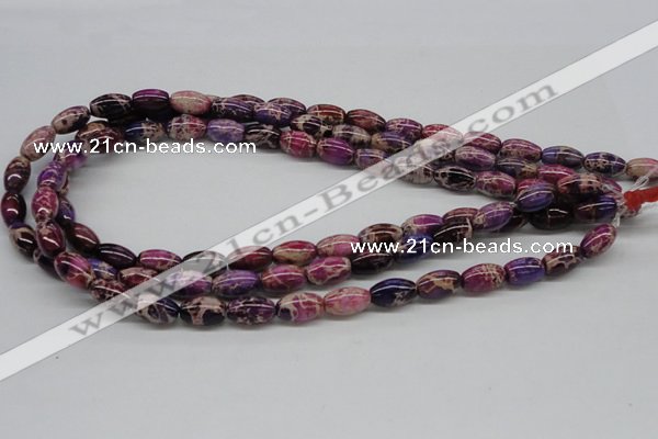 CDE30 15.5 inches 8*12mm rice dyed sea sediment jasper beads