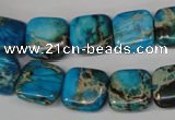 CDE300 15.5 inches 14*14mm square dyed sea sediment jasper beads