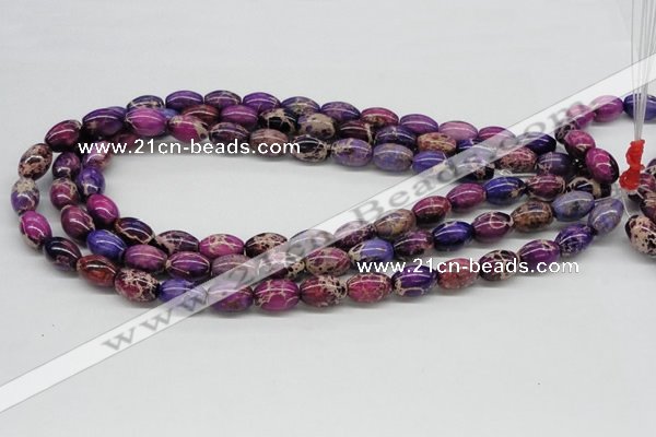 CDE31 15.5 inches 10*14mm rice dyed sea sediment jasper beads