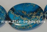 CDE320 15.5 inches 35*45mm oval dyed sea sediment jasper beads