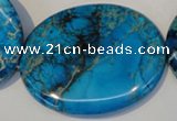 CDE321 15.5 inches 40*50mm oval dyed sea sediment jasper beads