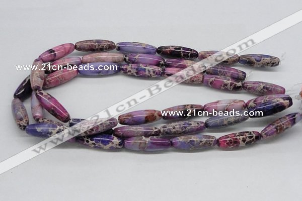 CDE33 15.5 inches 10*30mm rice dyed sea sediment jasper beads