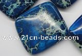 CDE340 15.5 inches 35*35mm diamond dyed sea sediment jasper beads