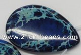 CDE346 Top-drilled 40*60mm flat teardrop dyed sea sediment jasper beads