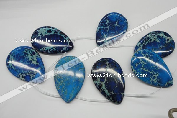 CDE346 Top-drilled 40*60mm flat teardrop dyed sea sediment jasper beads