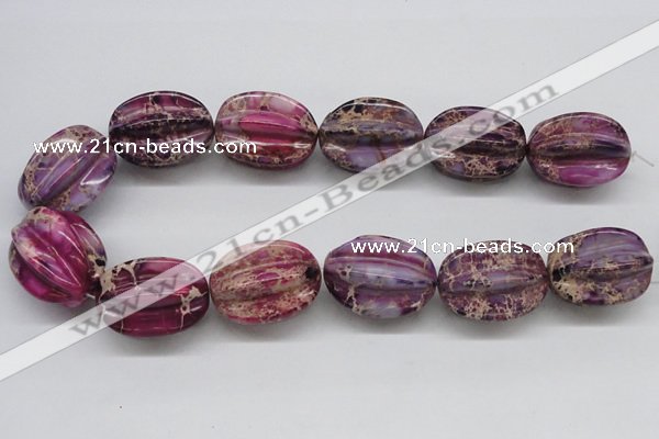 CDE37 15.5 inches 25*33mm star fruit shaped dyed sea sediment jasper beads