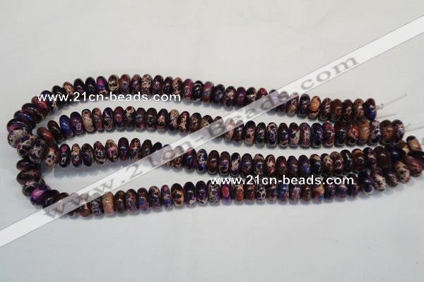 CDE372 15.5 inches 6*12mm rondelle dyed sea sediment jasper beads