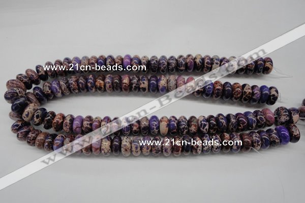 CDE373 15.5 inches 7*14mm rondelle dyed sea sediment jasper beads