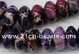 CDE374 15.5 inches 8*16mm rondelle dyed sea sediment jasper beads