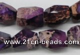 CDE38 15.5 inches 14*18mm faceted nuggets dyed sea sediment jasper beads