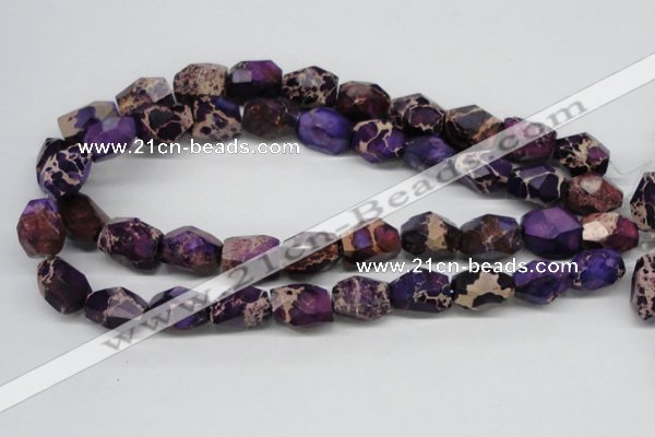 CDE38 15.5 inches 14*18mm faceted nuggets dyed sea sediment jasper beads