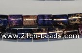 CDE380 15.5 inches 8*10mm tube dyed sea sediment jasper beads