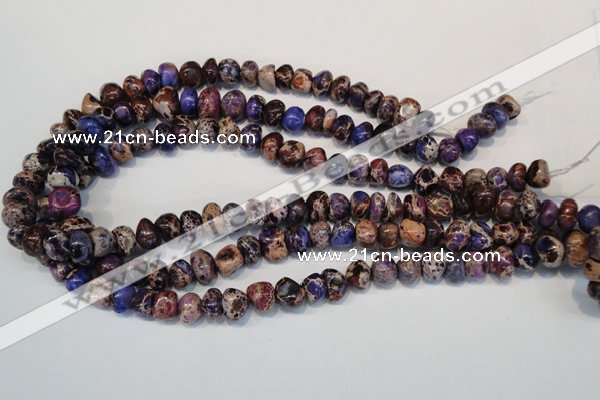 CDE391 15.5 inches 8*12mm nugget dyed sea sediment jasper beads