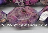 CDE41 15.5 inches 25*35mm faceted nuggets dyed sea sediment jasper beads