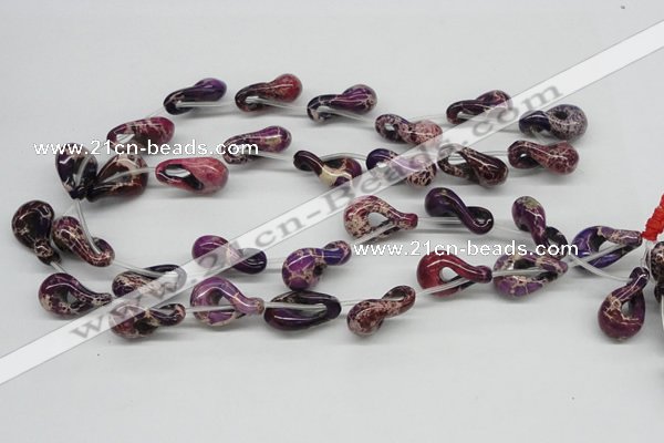 CDE42 15.5 inches 15*24mm petal shaped dyed sea sediment jasper beads