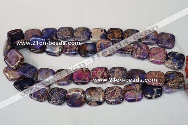 CDE428 15.5 inches 20*20mm square dyed sea sediment jasper beads