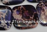 CDE430 15.5 inches 30*30mm square dyed sea sediment jasper beads