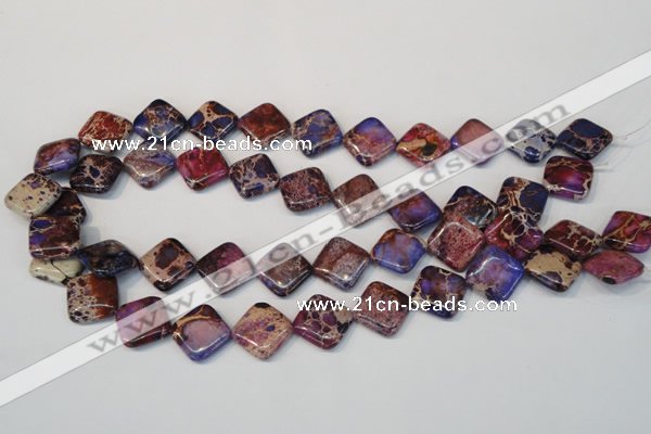 CDE445 15.5 inches 16*16mm diamond dyed sea sediment jasper beads