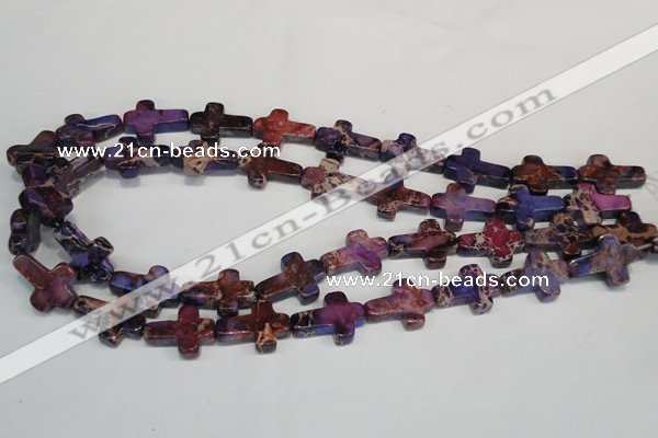 CDE450 15.5 inches 15*20mm cross dyed sea sediment jasper beads