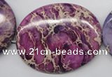 CDE470 15.5 inches 40*50mm oval dyed sea sediment jasper beads