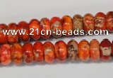 CDE501 15.5 inches 6*10mm rondelle dyed sea sediment jasper beads