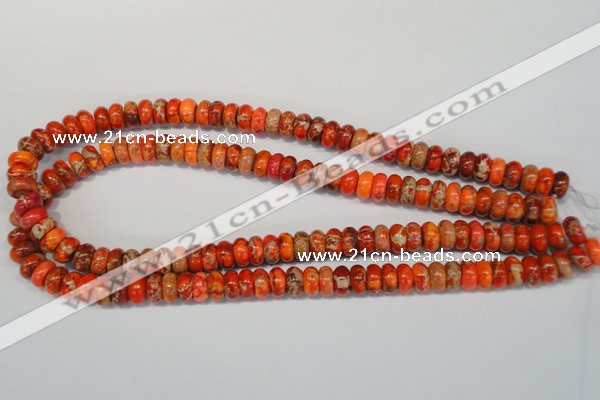 CDE501 15.5 inches 6*10mm rondelle dyed sea sediment jasper beads