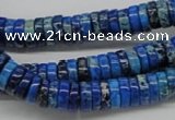 CDE51 15.5 inches 3*10mm coin dyed sea sediment jasper beads