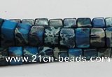 CDE52 15.5 inches 6*6mm cube dyed sea sediment jasper beads wholesale