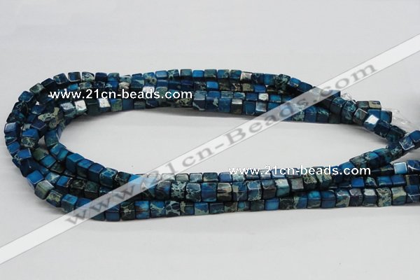 CDE52 15.5 inches 6*6mm cube dyed sea sediment jasper beads wholesale