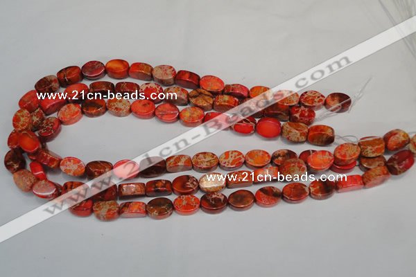 CDE528 15.5 inches 10*14mm oval dyed sea sediment jasper beads